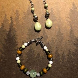 Handmade bracelet and earrings